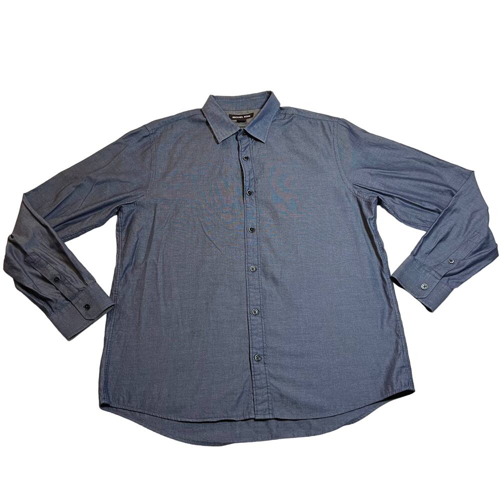Michael Kors Men's Button Up Shirt Size Large Tailored Fit Office Career Cotton